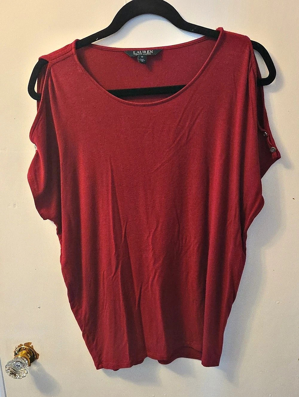 Lauren Ralph Lauren Red Short Sleeve Tunic Size Medium